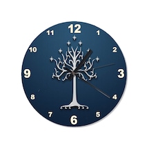 Ağaçlı Yüzüklerin Efendisi Sembolü Tasarım Duvar Saati Petrol Yeşili