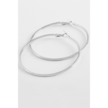 Zenviac456 Metal Halka Küpe 6 Cm Zenviac45678 Gümüş