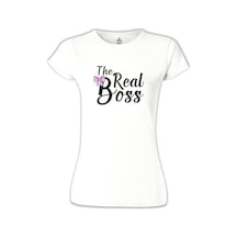 The Real Boss Beyaz Kadın Tshirt 001