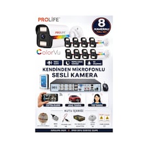 8 Li Sesli Güvenlik Kamerası 5 Mp Gece Renkli Full Hd Kamera Seti