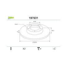 Valeo 197031 Arka Fren Diski 1k0615601ad 1k0615601m 5q0615601g 2 Adettir