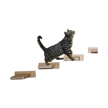 Doğal ahşap kedi basamağı kedi köprüsü duvar yürüyüş yolu 6lı