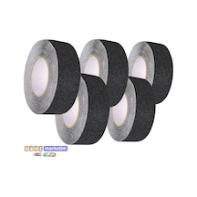 5 Adet Merdiven Ve Zemin Kaydırmaz Kaymaz Bant 50mm X 25mt Siyah