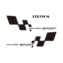 Sport Damalı Oto Sticker Yapıştırma 2 Adet