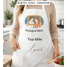 Bk Gift Kişiye Özel Kendin Tasarla Beyaz Mutfak Önlüğü - Aşçı Önlüğü, Şef Önlüğü, Sevgiliye Hediye, Doğum Günü Hediyesi