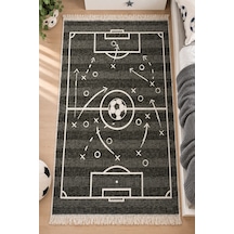 Lorvian Noletti Çocuk Odası Kilimi Pamuklu Futbol Sahası Desenli Makinede Yıkanabilir Uygun Kilim Evm26829a Renkli