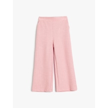 Koton Cep Detaylı Geniş Paça Tüvit Pantolon Pembe 5wmg40123ak Gül