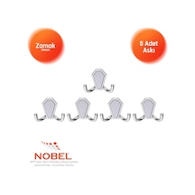 Vi Lla Askı, Metal Vestiyer Askısı, Krom Matkrom, Duvar Ve Dolap Askılığı 5'li Set Vidalı