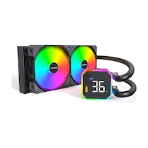 Hyperflow Dijital 240 Cpu Sıvı Soğutucu, 3100 Rpm Pompalı 240 Mm Aıo, 2 120 Mm E28 Argb Fanlar, Gerçek Zamanlı Di Diğer