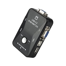 2 Port USB KVM Switch 2 PC Kasa Tek Kontrol Çoklu VGA