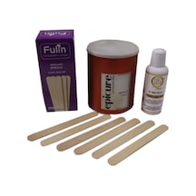 Epicure Konserve Ağda Naturel 800 ML Bezsiz Kolay Kullanım Spatula 100'lü Ağda Sonrası 125 ML Temizleme Yağı Seti