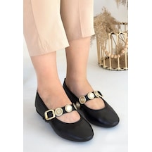 Atnis Siyah Cilt Babet Ayakkabı Siyah