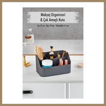 Bezos Füme Makyaj Kutusu & Kozmetik Organizeri & Çok Amaçlı Kutu 22