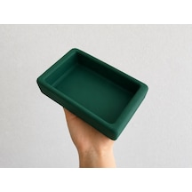 Dikdörtgen Model Beton Kedi Köpek Mama Ve Su Kabı 18 X 10,5 X 4,5 Cm - Yeşil