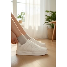 Enoch Kadın Spor Ayakkabı Perfore Detaylı Casual Sneaker Comfort Taban Günlük Yürüyüş Ayakkabısı Bej