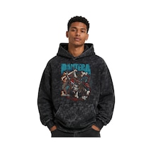 Sevbano Pantera Rock Metal Müzik Grubu Baskılı Unisex Oversize Yıkamalı P Siyah