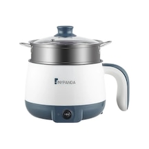 Honeybeeshop Inypanda Mini Elektrikli Pisirici Beyaz 2 İn 1 Cift Ates Gucu Yapismaz Kapasite Kucuk Mutfak Ve Kamp Icin Kompakt Tasarim Beyaz