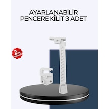 Çocuk Güvenliği İçin Cam Pencere Kilidi 3 Adet Beyaz