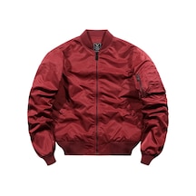 Erkek Sonbahar Kırmızı Bomber Ceket Mavi