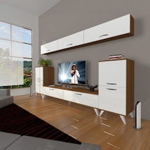 Decoraktiv Eko 9 Slm Std Retro Tv Ünitesi Tv Sehpası Ceviz - Beyaz