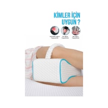 Luna Diz Arası Ortopedik Yastık Bacak Arası Visco Yastık - 25x20x14-7,5cm Beyaz