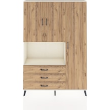 Arges Dolap 7 Raflı 3 Çekmeceli 3 Kapaklı 132x30x195 Aytaşı-çam/çam Atlas Çam/atlas Çam