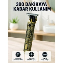 Kablosuz Saç Sakal Kesme Makinesi T Tipi Metal Bıçaklı 3 Kademeli Taraklı Diğer