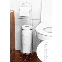Ayaklı Tuvalet Kağıtlığı Wc Kağıtlık Paslanmaz Yedekli Tuvalet Ka