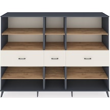 Hyperion Dolap 9 Raflı 3 Çekmeceli 220x44x163 Antrasit-çam/aytaş Antrasit-çam/aytaşı