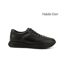 Gönderi(R) Erkek Kömür Bağcıklı Hakiki Deri Comfort Sneaker Ddma80442139 Siyah