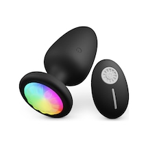 Carmine Wireless Kumandalı Led Işıklı Titreşimli Anal Plug Vibratör Kırmızı