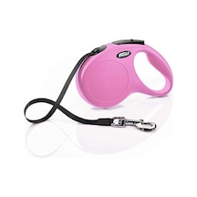 Flexi New Classic Otomatik Şerit Tasma Pembe Medium 5 Mt Pembe