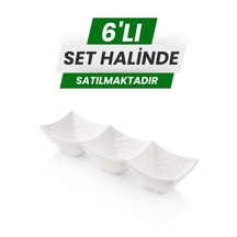 Alezy 524 Göreme Melamin Termostar Ürgüp Üçlü Sosluk 24x8cm Beyaz