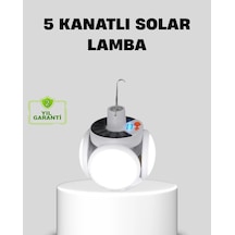 Mey İthalat Solar Güneş Enerjili Ve Usb Şarjlı 5 Kanatlı Led Kamp Lambası