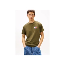 Tommy Hilfiger Tjm Slım Essentıal Flag Tee Ext Erkek Yeşil T-shirt - Dm0dm20740-12887 Green