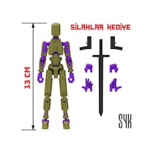 Robot 13 Dummy Haki Yeşil Mor Tüm Eklemleri Hareketli Aksiyon Figürü Oyuncak