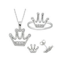 Kral Tacı Taşlı Kolye Küpe Yüzük Kadın Üçlü Gümüş Set Yst15 Kral Tacı Taşlı Kolye Küpe Yüzük Kadın Üçlü Gümüş Set Yst15