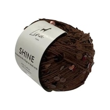 Linac Yarn Shine Kahverengi Payetli İplik,%45 Pamuk Yarn Çok Renkli