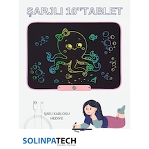 Solinpatech 10'' Şarj Edilebilir Dijital Yazı Çizim Tableti Pembe