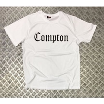 Stoned&Fame Compton Baskılı T-shirt Beyaz