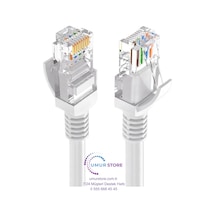 40 Metre Gri Cat5 Ethernet Kablo Jack Soketleri Takılı Hazır Internet Kablosu