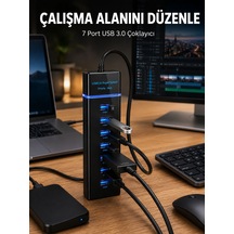 7 Girişli Usb 3.0 Hub 5gbps Led Göstergeli Usb Çoğaltıcı 3855796