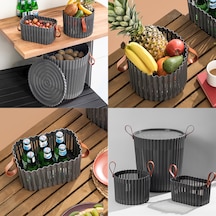 Porsima 4314 Antrasit 3'lü Sepet Seti Banyo Mutfak Organizeri Porsima 4314 Antrasit 3'lü Sepet Seti Banyo Mutfak Organizeri