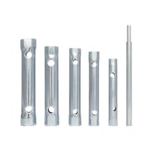 Mastertools 6 Parça Boru Tipi Lokma Anahtar Takımı - 8mm-17mm Metrik Çift Taraflı Somun Sıkma Seti - T-kollu Musluk, Batarya Ve Buji Sökme Aparatı - Krom Kaplama Dayanıklı Çelik