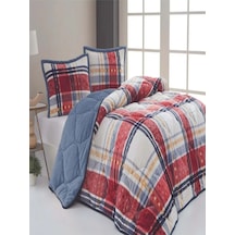 Merinos Comforter Boris Kırmızı Ekru Çift Kişilik Yorgan Seti Kırmızı