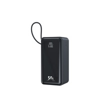 50.000 Mah Taşınabilir Şarj Aleti 22.5w Pd Hızlı Şarj Lcd Şarj Göstergeli 6 Port Powerbank Siyah