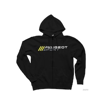 Peugeot Sport Slash Siyah Fermuarlı Kapşonlu Sweatshirt