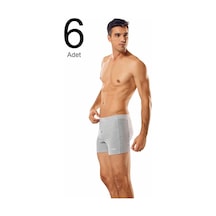 6'lı Paket Düğmeli Erkek Boxer Gri