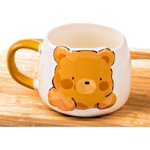Mukko Home Sevimli Ayı Kabartmalı Porselen Kupa - 350 Ml, El Dekoru Boyama, Şık Ve Dayanıklı Kupa,krem, Mug51k Beyaz - Çok Renkli