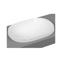 Frame 5652b403-0016 Tezgah Üstü Oval Lavabo, Clean, 55 Cm, Beyaz Açık Ceviz